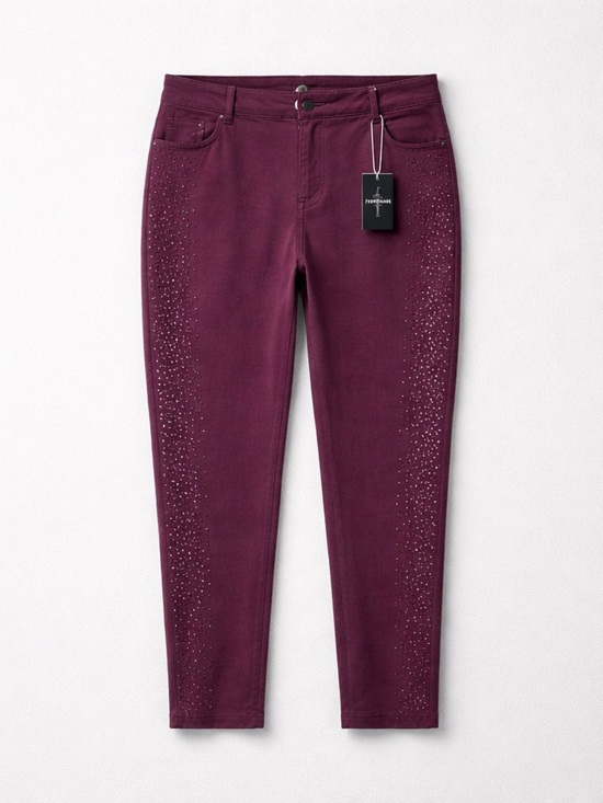 Flamingals Denim - Flamingo Slim Rhinestone-Accent Women's Jeans in Plum